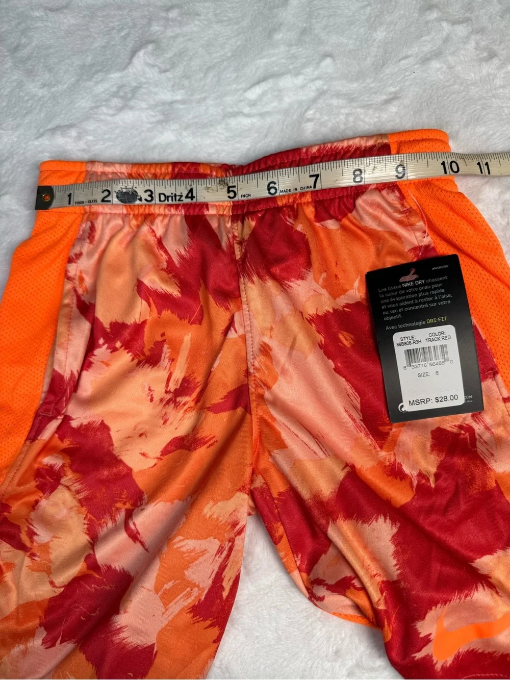 Nike Orange and Red Boys' Athletic Shorts M